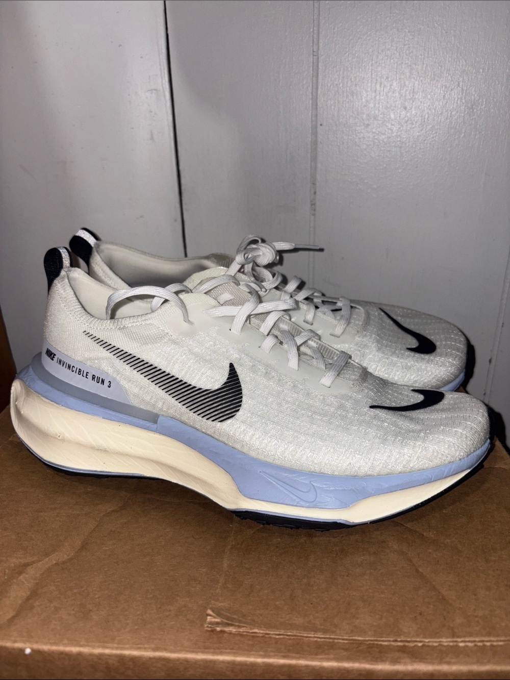Nike Running Sneakers in White, Light Blue & Black size 11